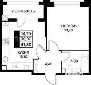 1-к квартира, вторичка, 41м2, 2/12 этаж