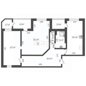 2-к квартира, вторичка, 79м2, 5/19 этаж