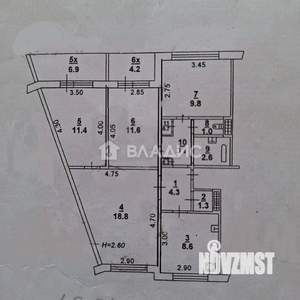 4-к квартира, вторичка, 84м2, 5/9 этаж