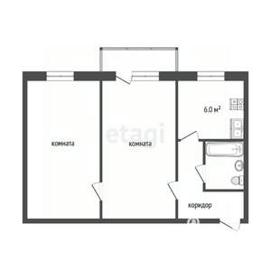 2-к квартира, вторичка, 46м2, 5/5 этаж