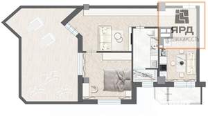 1-к квартира, вторичка, 65м2, 7/19 этаж