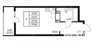 Студия квартира, вторичка, 30м2, 10/25 этаж