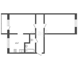 2-к квартира, вторичка, 46м2, 4/5 этаж