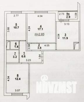 3-к квартира, вторичка, 69м2, 15/17 этаж
