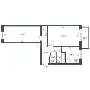 2-к квартира, вторичка, 49м2, 5/5 этаж