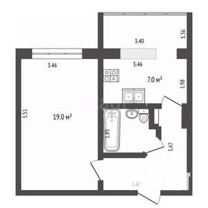 1-к квартира, вторичка, 41м2, 5/11 этаж
