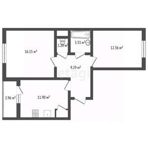 2-к квартира, вторичка, 56м2, 4/21 этаж