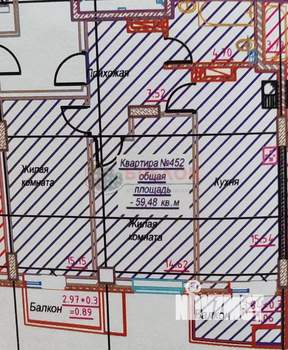 2-к квартира, вторичка, 58м2, 16/20 этаж
