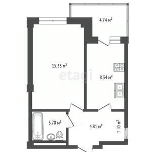 1-к квартира, вторичка, 35м2, 16/17 этаж