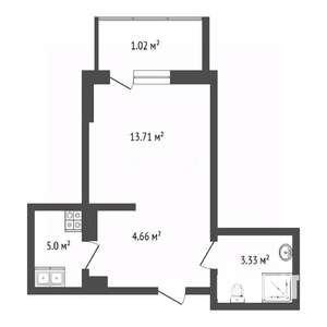 Студия квартира, вторичка, 23м2, 19/24 этаж