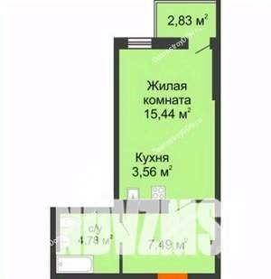 Студия квартира, вторичка, 35м2, 13/25 этаж