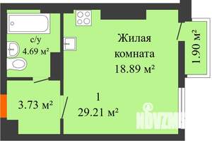 1-к квартира, вторичка, 30м2, 16/24 этаж