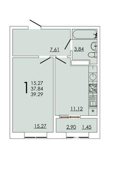 1-к квартира, вторичка, 39м2, 5/24 этаж