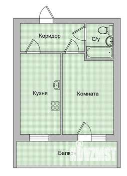 2-к квартира, вторичка, 52м2, 3/9 этаж