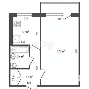 1-к квартира, вторичка, 30м2, 2/5 этаж