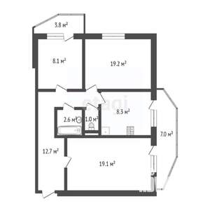 3-к квартира, вторичка, 72м2, 13/16 этаж