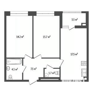 3-к квартира, вторичка, 61м2, 2/24 этаж