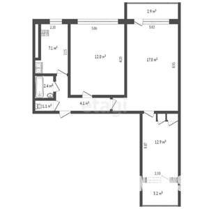 3-к квартира, вторичка, 60м2, 3/9 этаж
