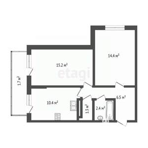 2-к квартира, вторичка, 35м2, 2/4 этаж