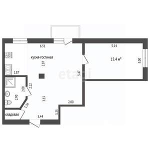 2-к квартира, вторичка, 57м2, 5/6 этаж