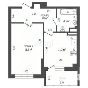 2-к квартира, вторичка, 54м2, 22/24 этаж