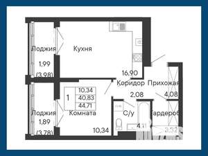 1-к квартира, вторичка, 45м2, 2/8 этаж
