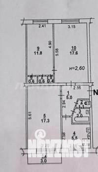 3-к квартира, вторичка, 62м2, 4/5 этаж