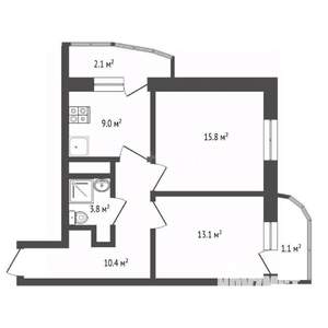 2-к квартира, вторичка, 55м2, 16/25 этаж