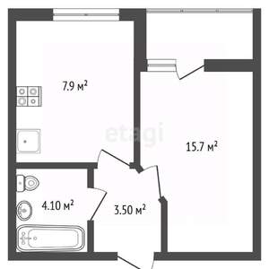 1-к квартира, вторичка, 31м2, 4/12 этаж