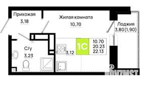 Студия квартира, вторичка, 22м2, 8/20 этаж