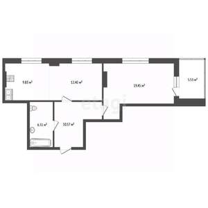 1-к квартира, вторичка, 59м2, 15/24 этаж