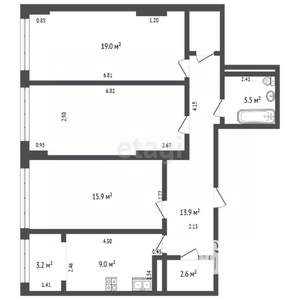 3-к квартира, вторичка, 92м2, 18/24 этаж