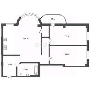 3-к квартира, вторичка, 90м2, 9/19 этаж