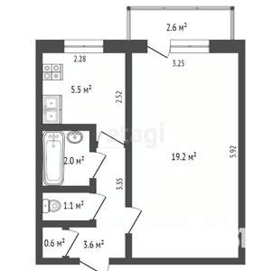 1-к квартира, вторичка, 33м2, 7/9 этаж