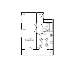 2-к квартира, вторичка, 55м2, 19/19 этаж