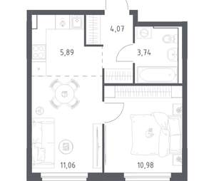 1-к квартира, вторичка, 36м2, 2/17 этаж