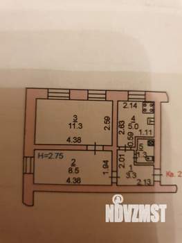 2-к квартира, вторичка, 29м2, 1/2 этаж