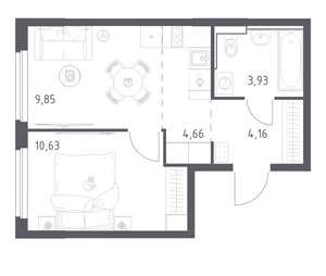 1-к квартира, вторичка, 33м2, 2/17 этаж