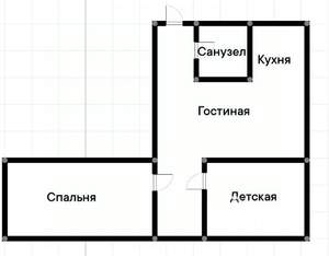 3-к квартира, вторичка, 62м2, 2/5 этаж