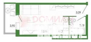 Студия квартира, вторичка, 28м2, 15/24 этаж