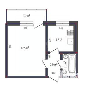 1-к квартира, вторичка, 31м2, 8/9 этаж