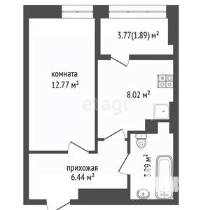 1-к квартира, вторичка, 33м2, 17/25 этаж