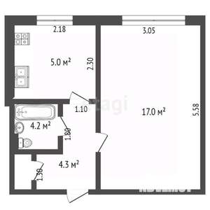 1-к квартира, вторичка, 29м2, 1/9 этаж