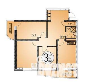 3-к квартира, вторичка, 96м2, 10/25 этаж