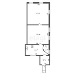2-к квартира, вторичка, 38м2, 1/1 этаж
