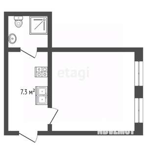 1-к квартира, вторичка, 36м2, 1/2 этаж