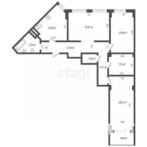 3-к квартира, вторичка, 97м2, 7/15 этаж