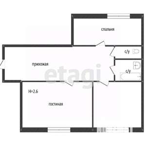 2-к квартира, вторичка, 49м2, 2/10 этаж