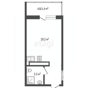 Студия квартира, вторичка, 25м2, 11/18 этаж