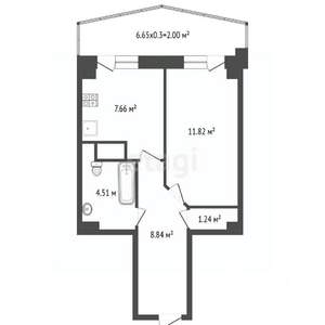 1-к квартира, вторичка, 35м2, 12/26 этаж